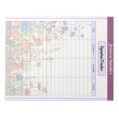 Blooming Purple Garden_ Symptom Tracker ノートパッド (正面)