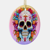Blooming Skull セラミックオーナメント (右)