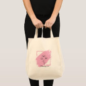 Blooming Soul - シンプルな花の線画アート フラワー トートバッグ (正面(商品))