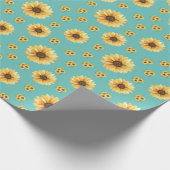 Blooming sunflowers in the garden ラッピングペーパー (角)