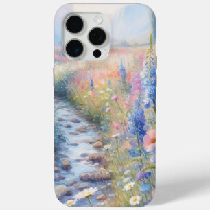 Blooming Tranquility: 景色の花の風景 iPhone 15 Pro Maxケース