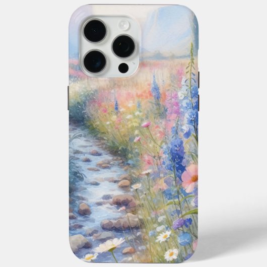 Blooming Tranquility: 景色の花の風景 Case-Mate iPhoneケース (裏面)