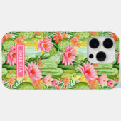 Blooming Watercolor Cacti Personalized Case-Mate iPhoneケース (裏面 (横))