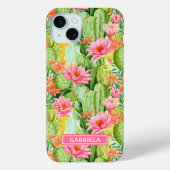 Blooming Watercolor Cacti Personalized Case-Mate iPhoneケース (裏面)