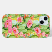 Blooming Watercolor Cacti Personalized Case-Mate iPhoneケース (裏面 (横))
