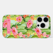 Blooming Watercolor Cacti Personalized Case-Mate iPhoneケース (裏面 (横))