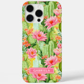 Blooming Watercolor Cacti Personalized Case-Mate iPhoneケース (裏面)