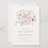 Blooming Watercolor Pastel Flowers Save the Date  招待状 (正面)