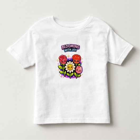 Blooming With Joy Garden – Cute Toddler Girl T-Sh トドラーTシャツ (正面)