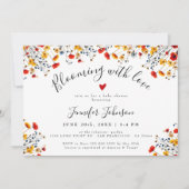 Blooming With Love Chic Flowery Baby Shower 招待状 (正面)