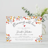 Blooming With Love Chic Flowery Baby Shower 招待状 (スタンド正面)