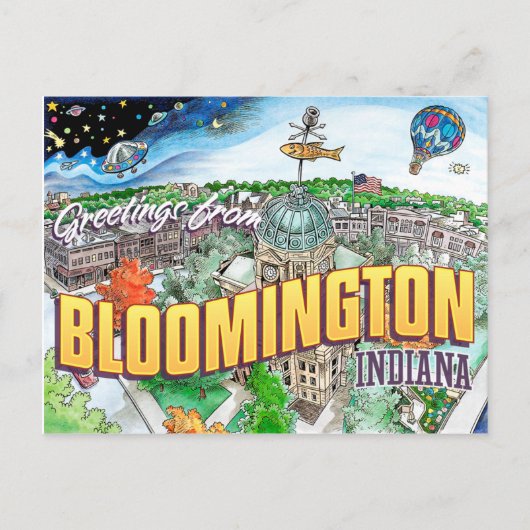 Bloomington Indianaからの挨拶(ポストカード) ポストカード (正面)