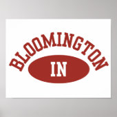 Bloomington Indiana Minimalist College Wall Art ポスター (正面)