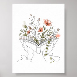 Blooms Book ボタニカル ラインアート ポスター