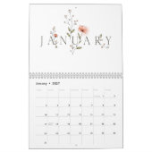 Blooms Book Botanical Line Art カレンダー (1月 2027)