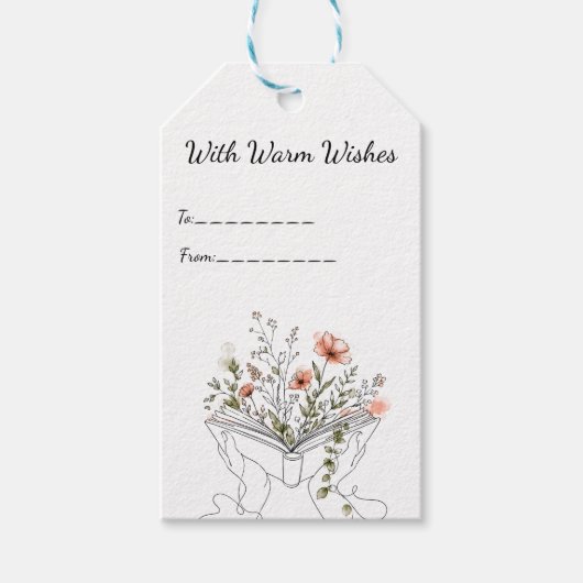 Blooms Book Botanical Line Art ギフトタグ (正面)