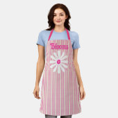 Blooms florist ticking stripe All-Over Print Apron エプロン (着用した状態)
