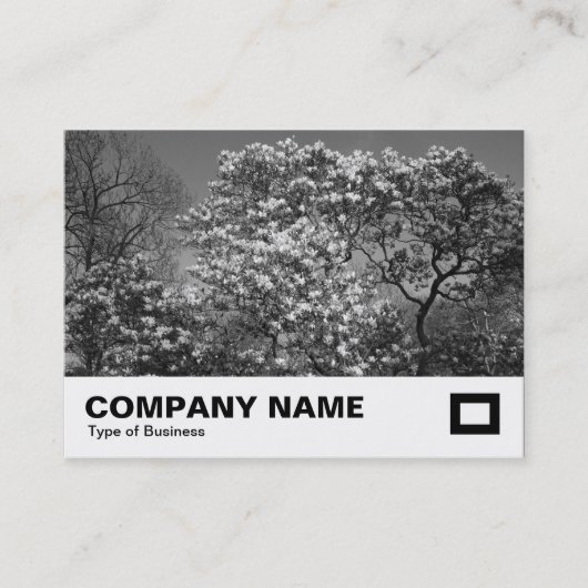 BlossomのMagnoliaツリー(B&W) 名刺 (正面)