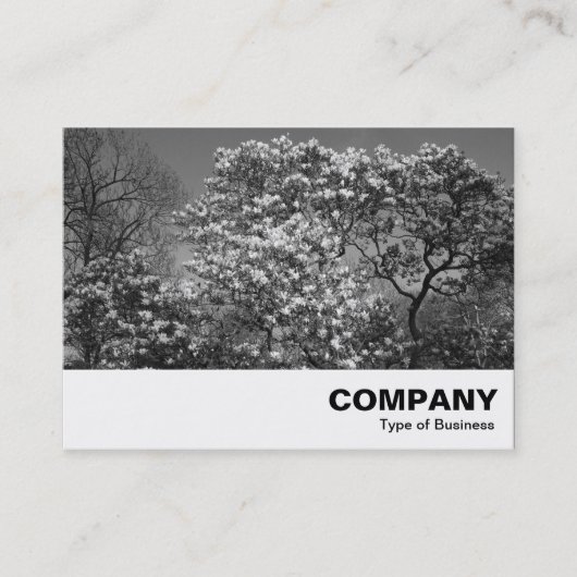 BlossomのMagnoliaツリー(B&W) 名刺 (正面)