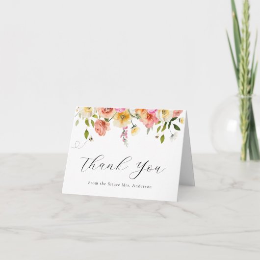 Blossom and Honey Thank You  Note Card サンキューカード (正面)