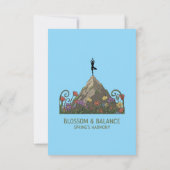Blossom & Balance | Yoga Tree Pose Spring Harmony サンキューカード (裏面)