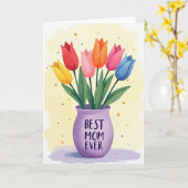 Blossom Best Mom Ever Card カード (黄色い花)