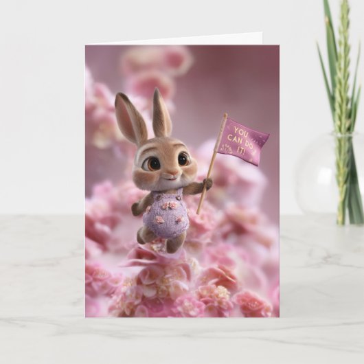 Blossom Cloud Baby Bunny Encouragement Card カード (正面)