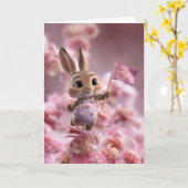 Blossom Cloud Baby Bunny Encouragement Card カード (黄色い花)