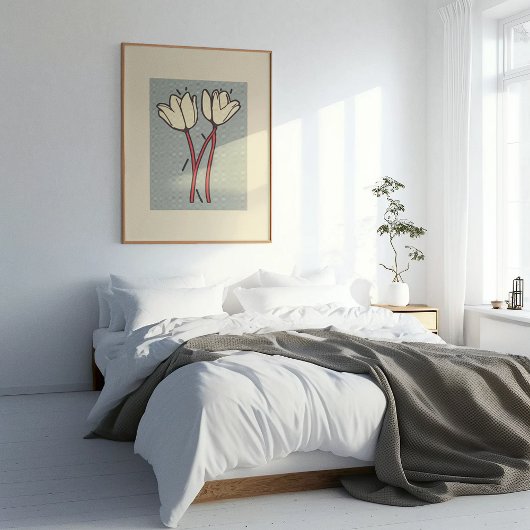 Blossom Duo:開花シンプルのエレガンス ポスター