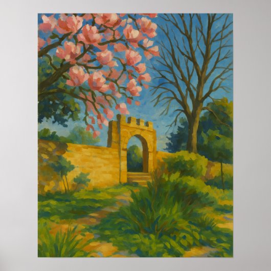Blossom Gate – Enchanted Garden Painting ポスター (正面)