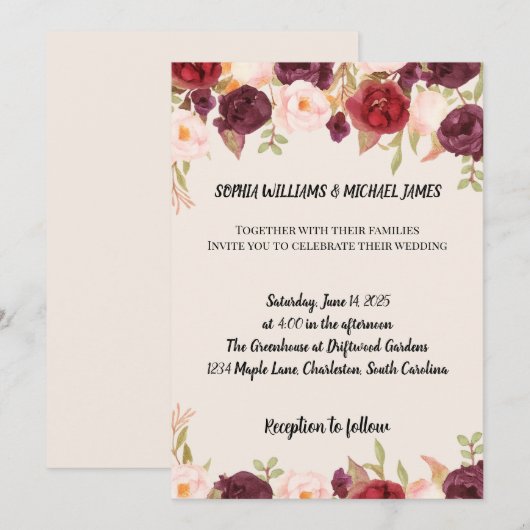 Blossom Harmony 招待状 (正面/裏面)