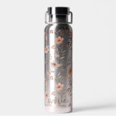 Blossom Hydration - Personalized Boho Floral ウォーターボトル (背面)