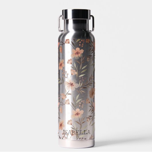 Blossom Hydration - Personalized Boho Floral ウォーターボトル (正面)