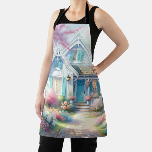 Blossom Lane Blue Cottage Garden エプロン (インサイチュ)