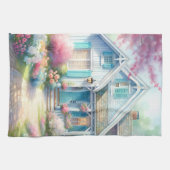 Blossom Lane Blue Cottage Garden キッチンタオル (横)