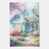 Blossom Lane Blue Cottage Garden キッチンタオル (縦)