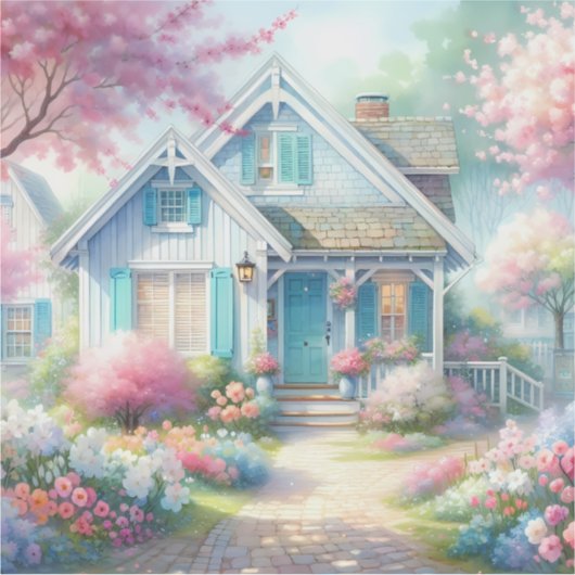 Blossom Lane Blue Cottage Garden シール (正面)