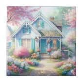 Blossom Lane Blue Cottage Garden タイル (正面)