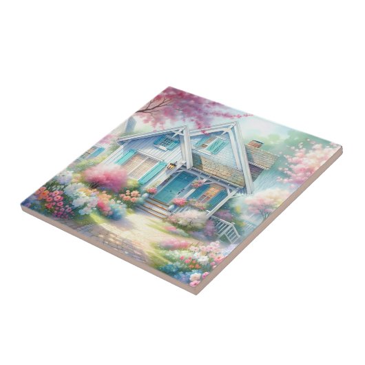 Blossom Lane Blue Cottage Garden タイル (側面)