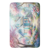 Blossom Lane Blue Cottage Garden バスマット (正面縦)