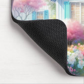 Blossom Lane Blue Cottage Garden マウスパッド (コーナー)