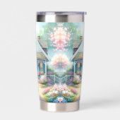 Blossom Lane Blue Cottage Garden 保温保冷タンブラー (左面)