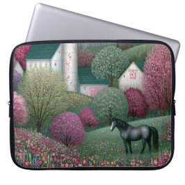 Blossom Meadow Hillside Horse Farm ラップトップスリーブ