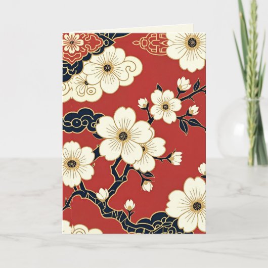 Blossom Nouveau | Elegant Floral Art Card カード (正面)