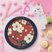 Blossom Nouveau | Elegant Floral Custom ペーパープレート (パーティー)