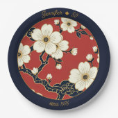 Blossom Nouveau | Elegant Floral Custom ペーパープレート (正面)