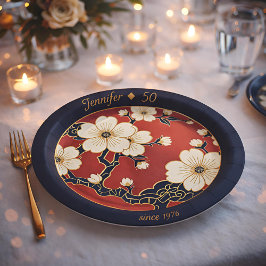 Blossom Nouveau | Elegant Floral Custom ペーパープレート