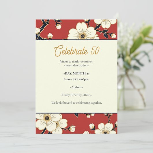 Blossom Nouveau | Elegant Floral Custom 招待状 (スタンド正面)