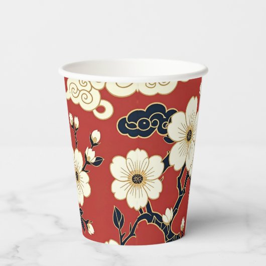 Blossom Nouveau | Elegant Floral Custom 紙コップ (裏面)