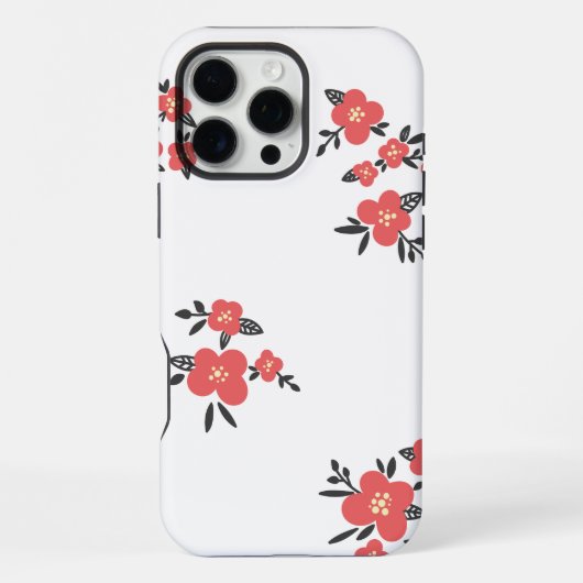 Blossom Red Floral Pattern in the Blooming  iPhoneケース (裏面)